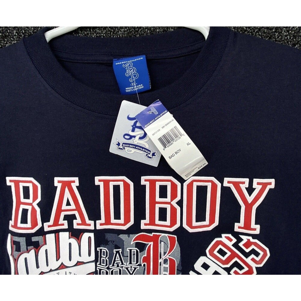 Bad Boy Athletics Shirt Men's XL Blue 1990's USA Made 3D Graphic Vintage Y2K - Picture 7 of 9